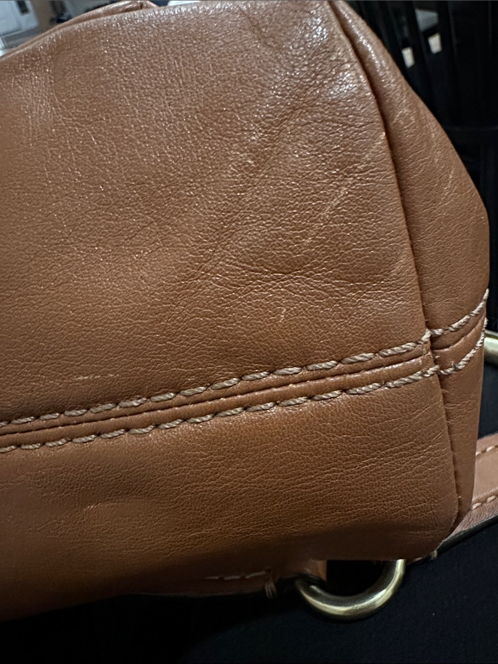 COACH Kristin Tan Leather Satchel with Gold-Tone Hardware - Picture 14 of 16